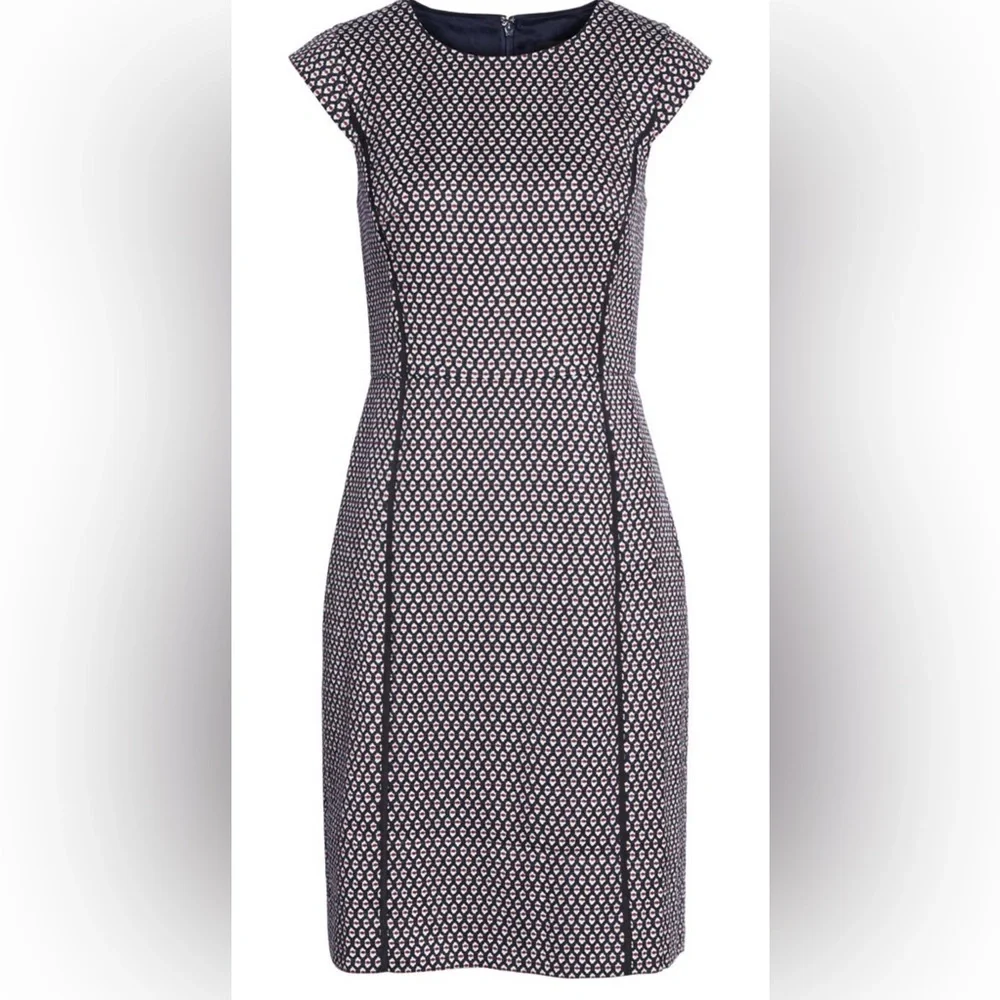 J.Crew Cap Sleeve Matelassé Dress SZ 16 - Picture 6 of 9